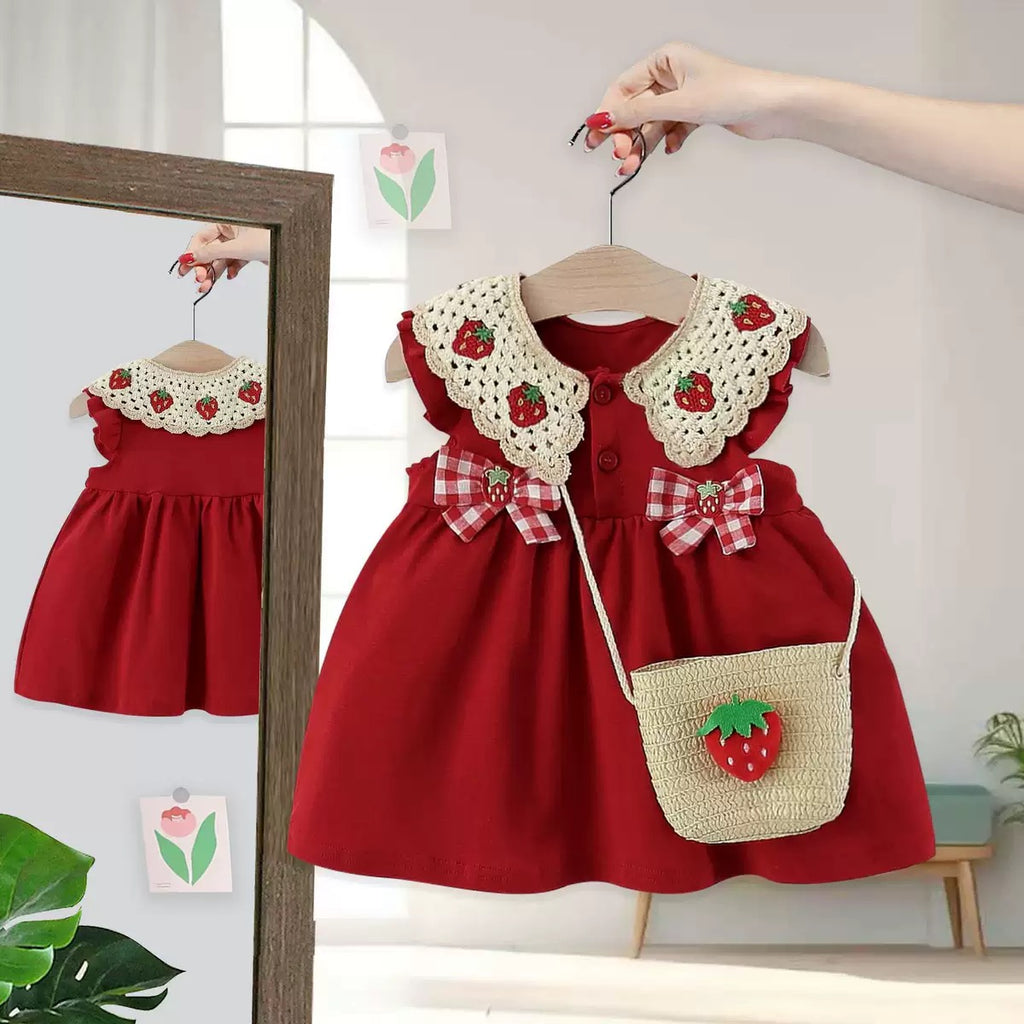 Strawberry dress birthday set