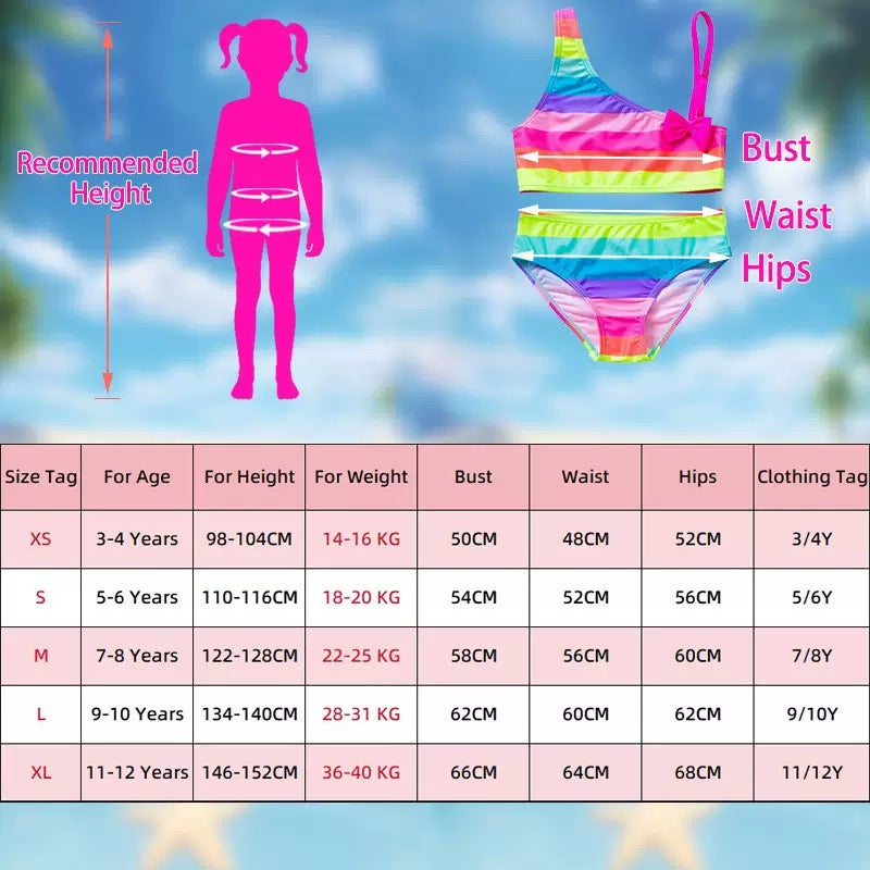 Cute swimsuit rainbow colour