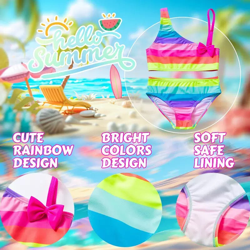 Cute swimsuit rainbow colour